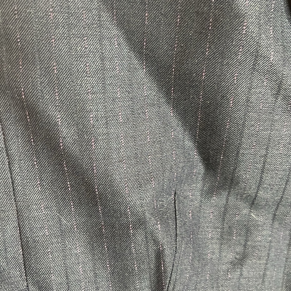 Elie Tahari Navy Purple Wool Blend Pinstripe Blazer Size 10 - Picture 3 of 16